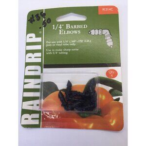 RAINDRIP R314C 1/4" Double Barbed Elbows Pack Of 5 New Unopened USA Made